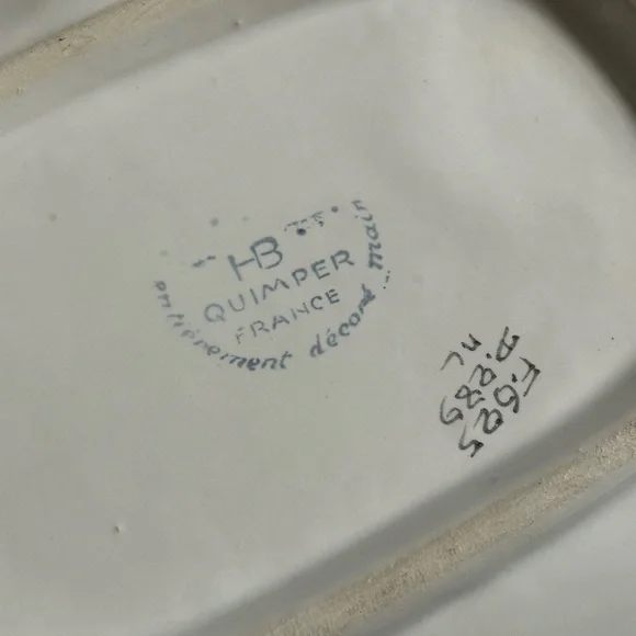 HB Quimper France Faience Camaieu Pink Floral Platter Tray With Handles - Picture 8 of 8